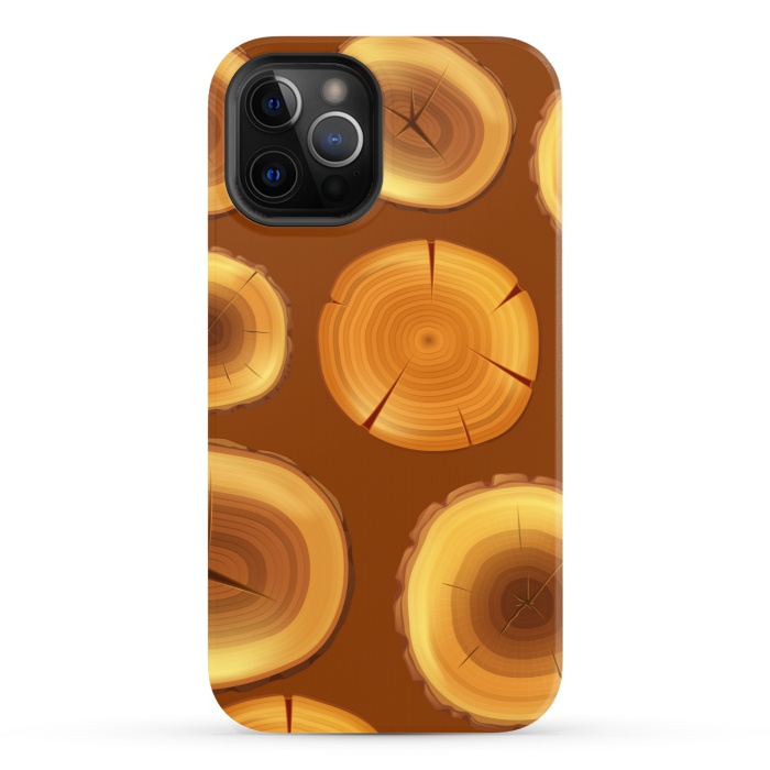 iPhone 12 Pro StrongFit wooden trunk pattern by MALLIKA