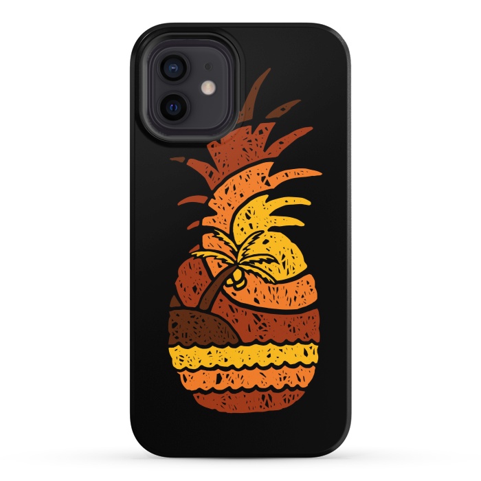 iPhone 12 StrongFit Pineapple and Beach by Afif Quilimo
