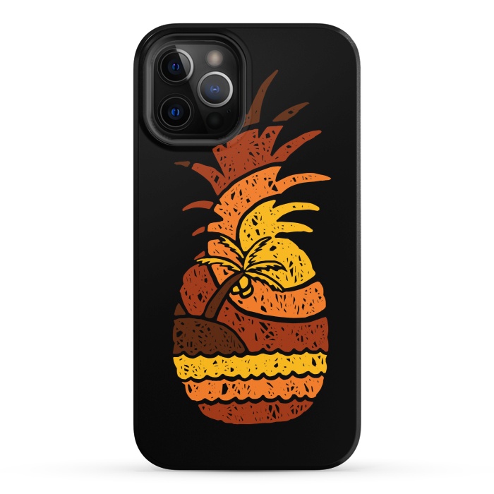iPhone 12 Pro StrongFit Pineapple and Beach by Afif Quilimo