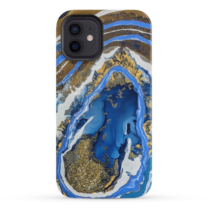 iPhone 12 mini StrongFit Gold and blue geode  by Winston