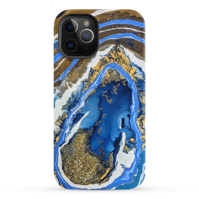 iPhone 12 Pro StrongFit Gold and blue geode  by Winston