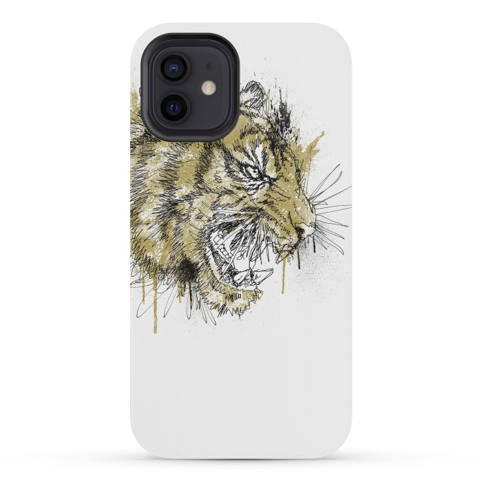 iPhone 12 mini StrongFit Tiger Roar Scratch by Afif Quilimo