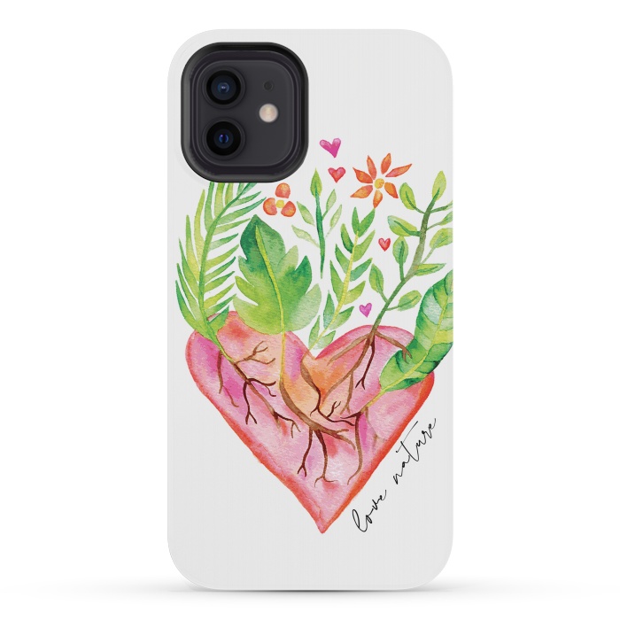 iPhone 12 mini StrongFit Greenies Love by Pom Graphic Design