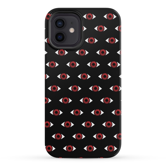 iPhone 12 mini StrongFit Red eye pattern by Laura Nagel