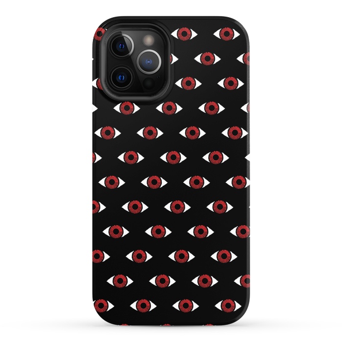 iPhone 12 Pro StrongFit Red eye pattern by Laura Nagel