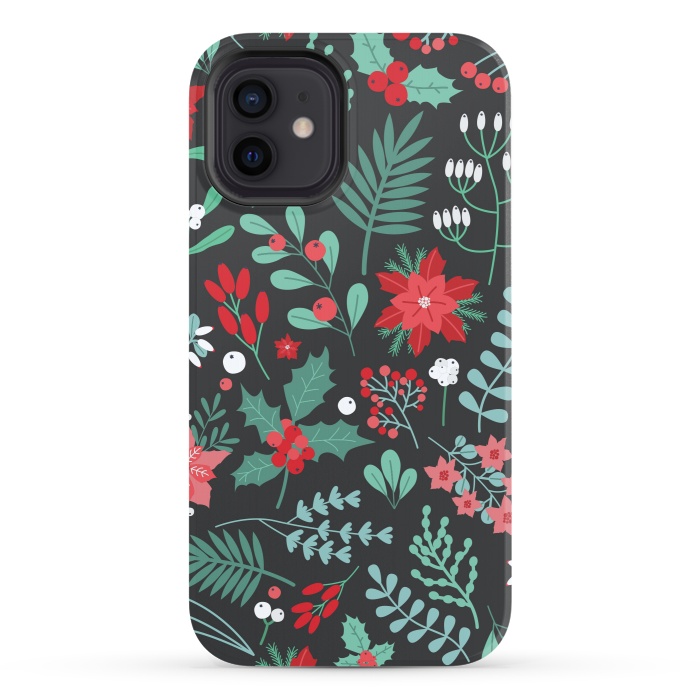 iPhone 12 StrongFit Beautiful Christmas Fully Floral Pattern by ArtsCase