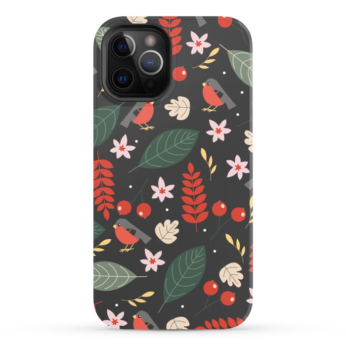 iPhone 12 Pro StrongFit Cute Bullfinches in Christmas by ArtsCase