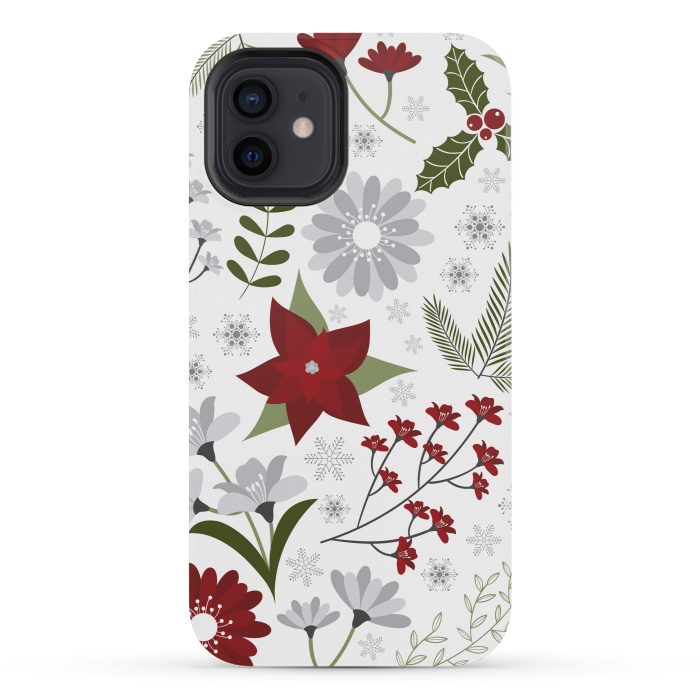 iPhone 12 mini StrongFit Set of Flowers in Christmas and New Year by ArtsCase