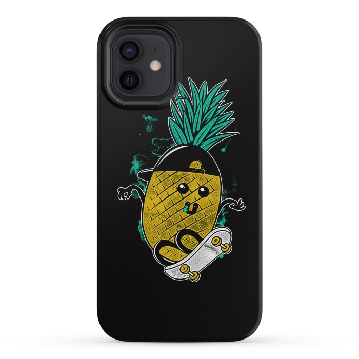iPhone 12 mini StrongFit Pineapple Skateboarding by Afif Quilimo