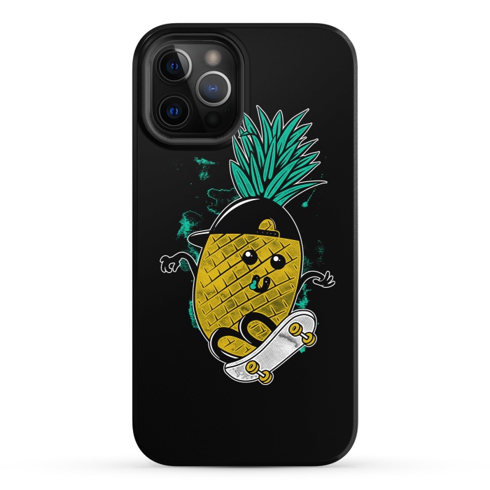 iPhone 12 Pro StrongFit Pineapple Skateboarding by Afif Quilimo