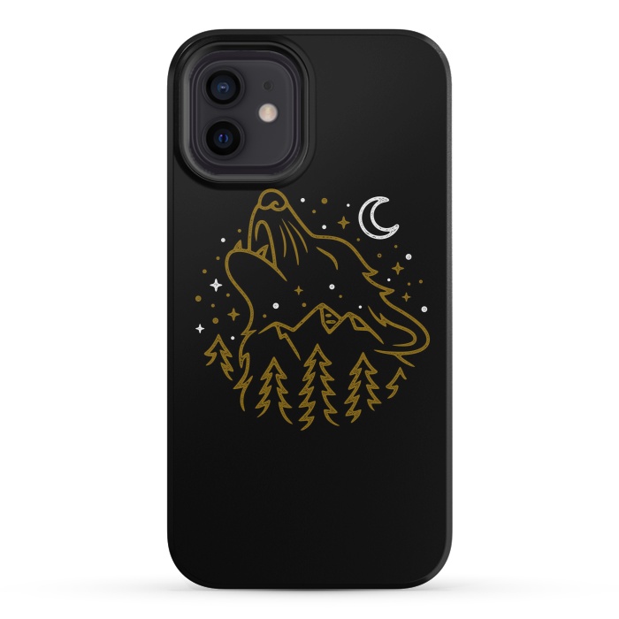 iPhone 12 mini StrongFit Wolf Howling by Afif Quilimo