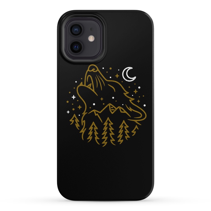 iPhone 12 StrongFit Wolf Howling by Afif Quilimo