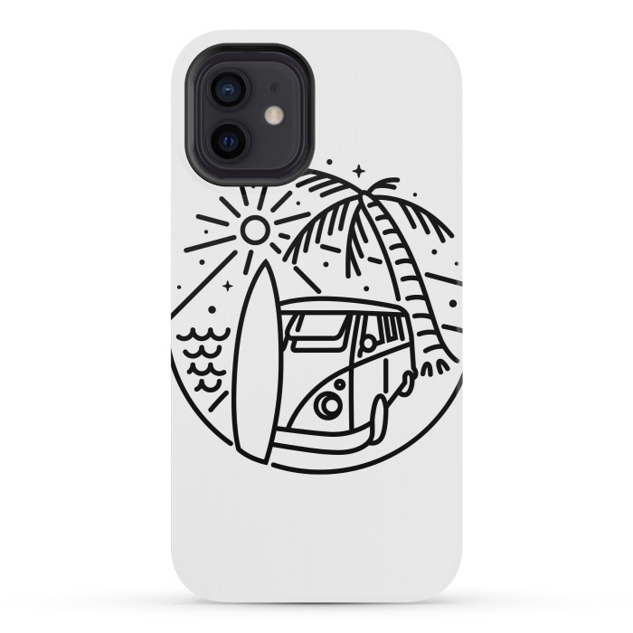 iPhone 12 mini StrongFit Van, Surf, and Beach by Afif Quilimo