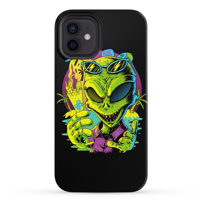 iPhone 12 StrongFit Alien Summer Vibes (Dark) by Afif Quilimo