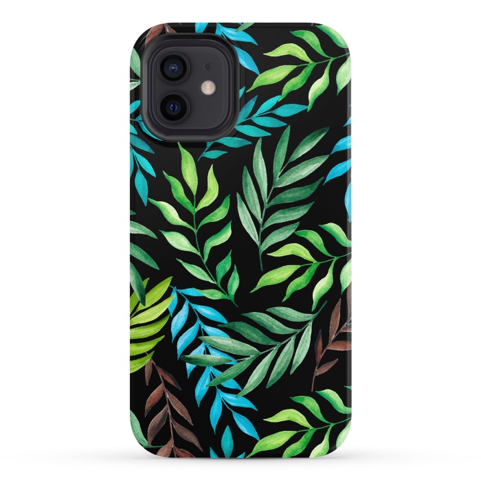 iPhone 12 StrongFit Tropical leaves by Julia Badeeva