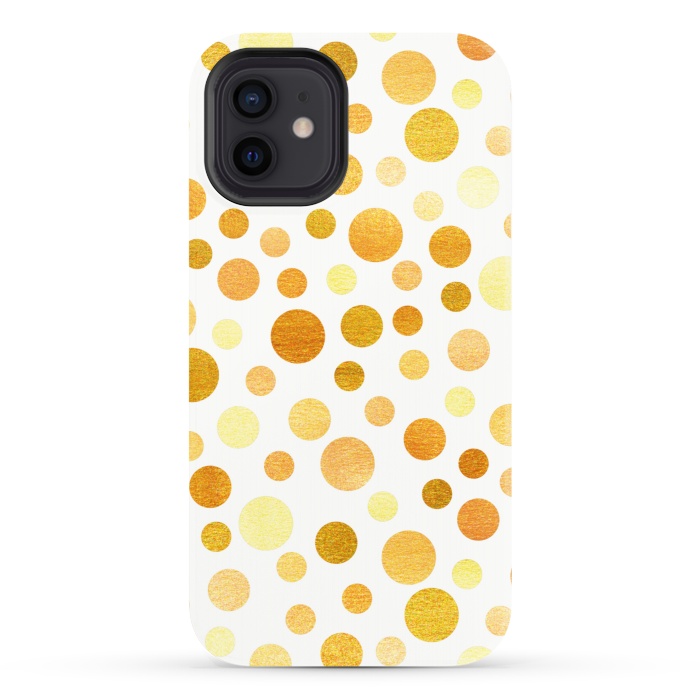 iPhone 12 StrongFit Gold Polka Dots  by Tigatiga