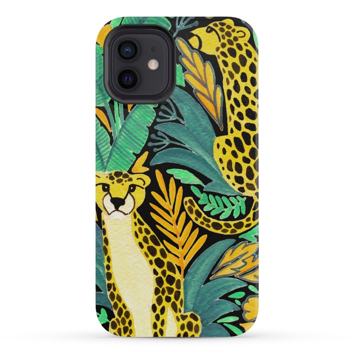 iPhone 12 mini StrongFit Leopards by Julia Badeeva