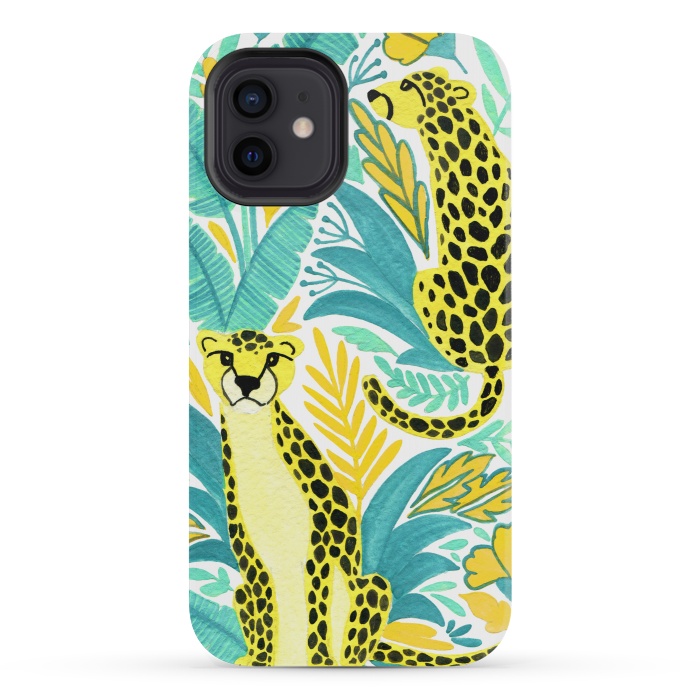 iPhone 12 mini StrongFit Leopards. Gouache by Julia Badeeva