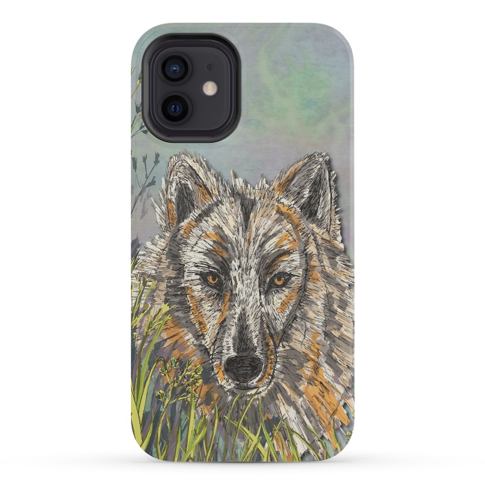 iPhone 12 mini StrongFit Wolf I by Lotti Brown