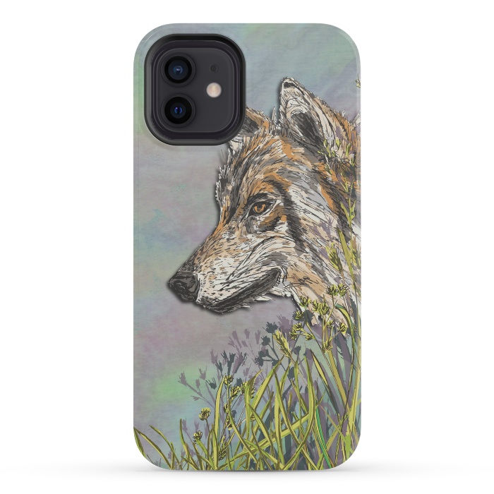 iPhone 12 mini StrongFit Wolf II by Lotti Brown