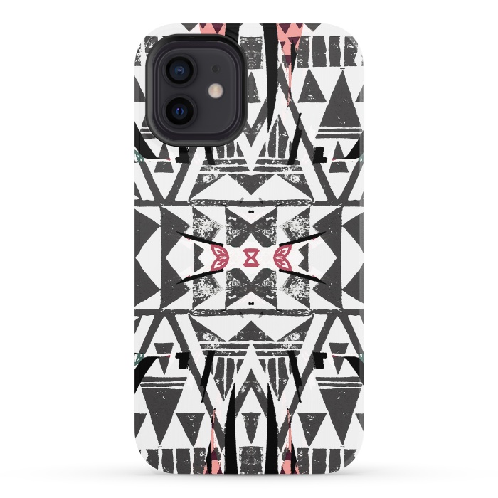 iPhone 12 StrongFit Ethnic tribal triangles by Oana 