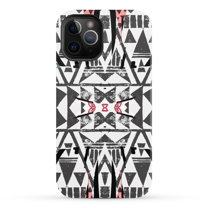 iPhone 12 Pro StrongFit Ethnic tribal triangles by Oana 
