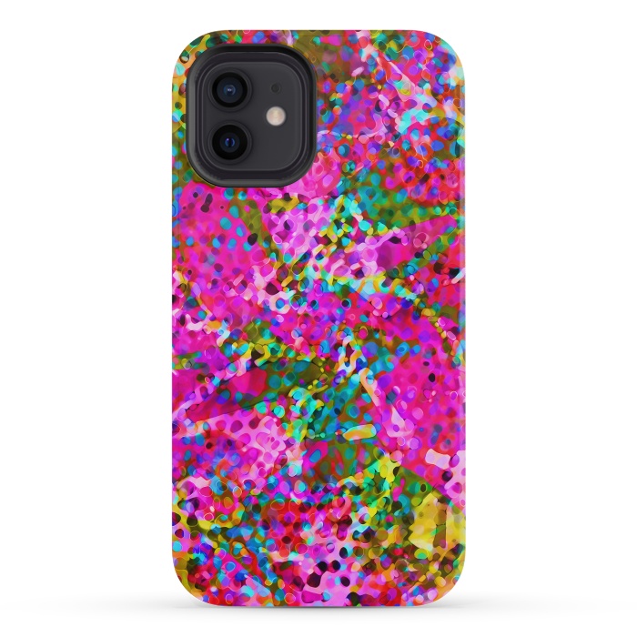 iPhone 12 mini StrongFit Floral Abstract Stained Glass G548 by Medusa GraphicArt