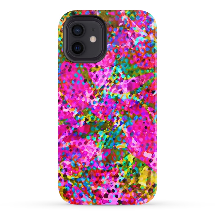 iPhone 12 StrongFit Floral Abstract Stained Glass G548 by Medusa GraphicArt