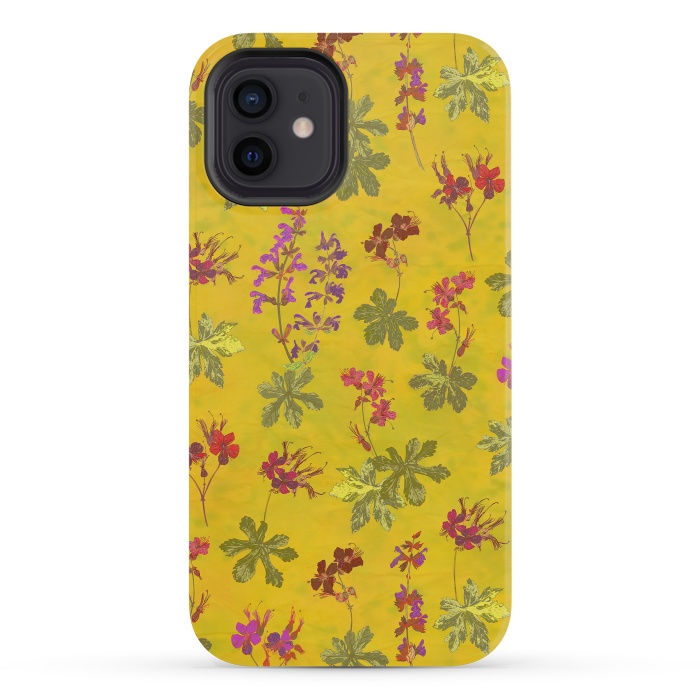 iPhone 12 mini StrongFit Cottage Garden Floral Yellow by Lotti Brown
