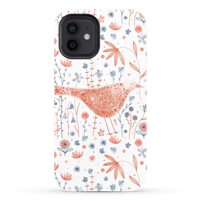 iPhone 12 StrongFit Apricot Bird by Nic Squirrell