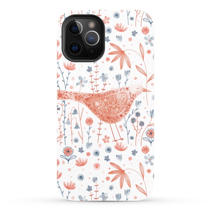 iPhone 12 Pro StrongFit Apricot Bird by Nic Squirrell