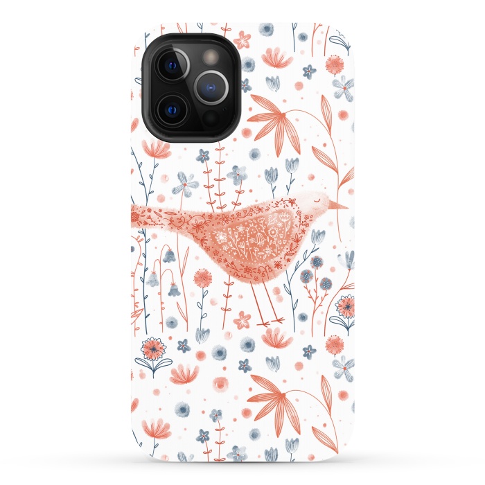 iPhone 12 Pro Max StrongFit Apricot Bird by Nic Squirrell