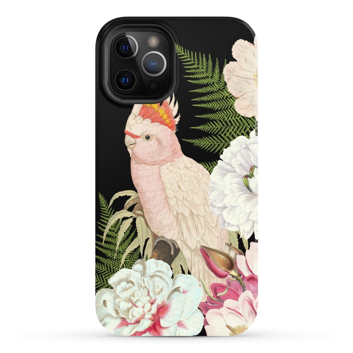 iPhone 12 Pro StrongFit Vintage Cockatoo in Flower Jungle by  Utart