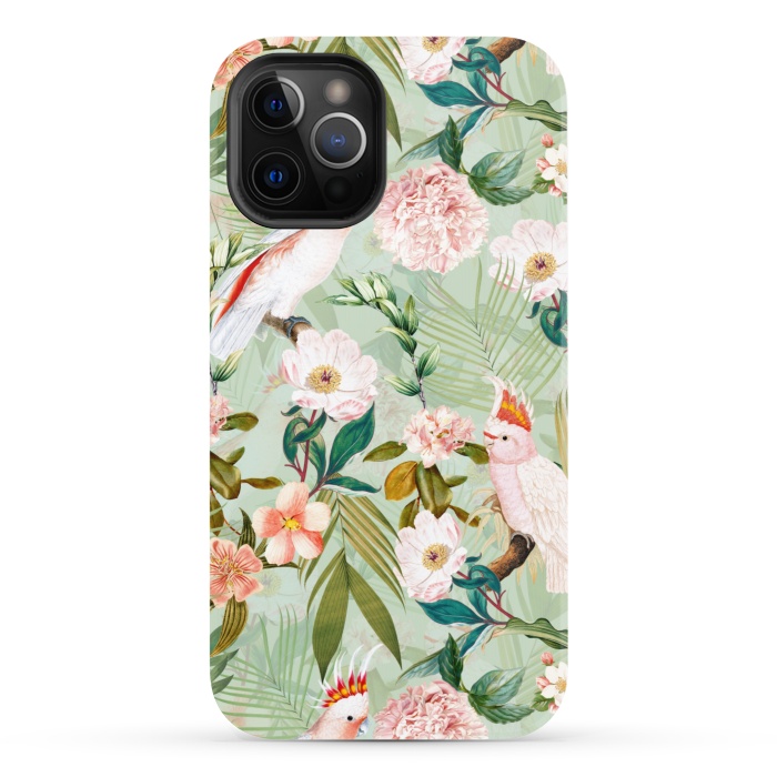 iPhone 12 Pro StrongFit Vintage Cockatoos Flowers Jungle by  Utart
