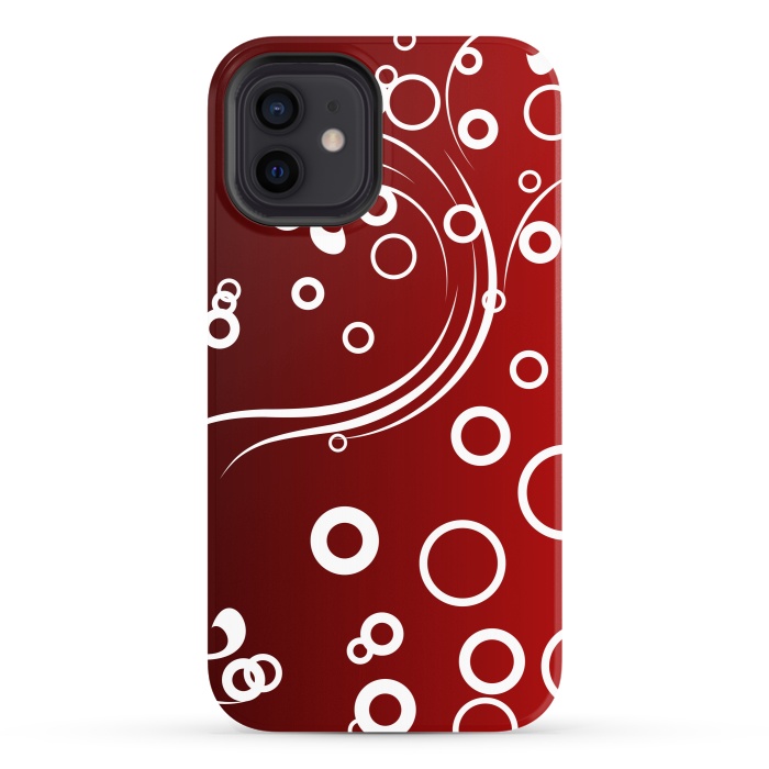 iPhone 12 StrongFit White Abstracts on Red by Texnotropio