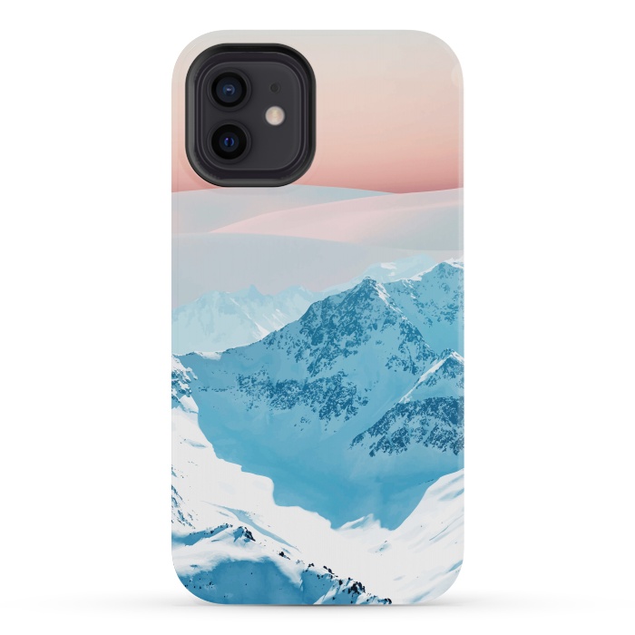 iPhone 12 mini StrongFit Snow & Blush Horizon by Uma Prabhakar Gokhale