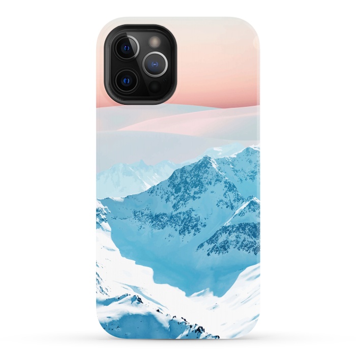 iPhone 12 Pro StrongFit Snow & Blush Horizon by Uma Prabhakar Gokhale