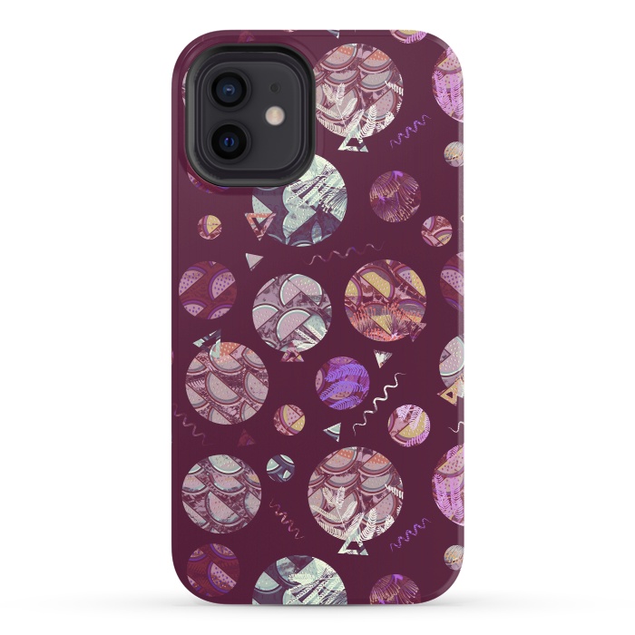 iPhone 12 StrongFit Pop art geo circles and watermelon pattern by Oana 