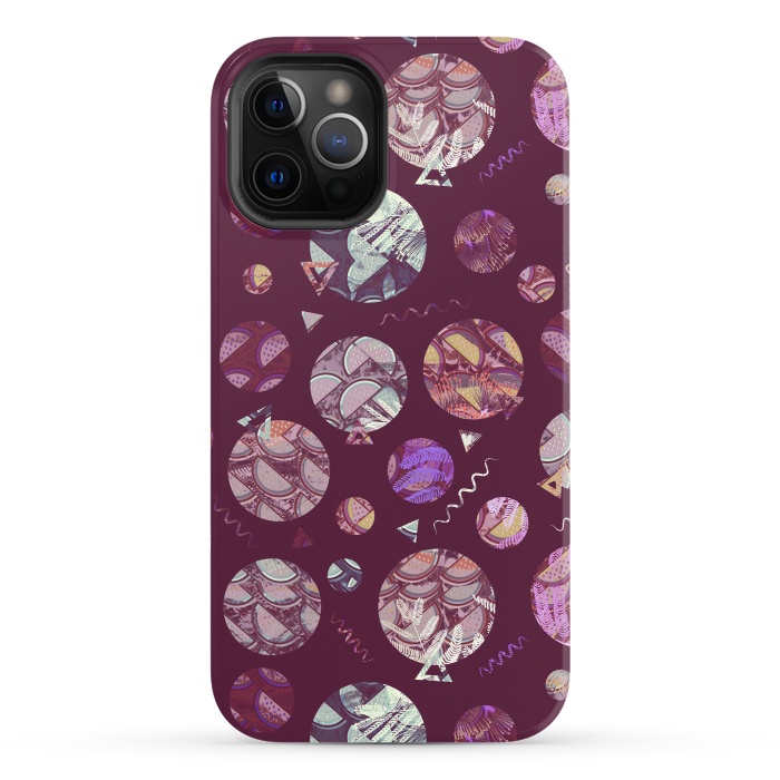 iPhone 12 Pro StrongFit Pop art geo circles and watermelon pattern by Oana 