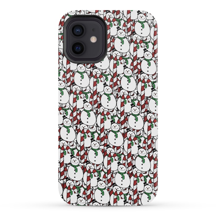 iPhone 12 mini StrongFit Snowman pattern by Steve Wade (Swade)