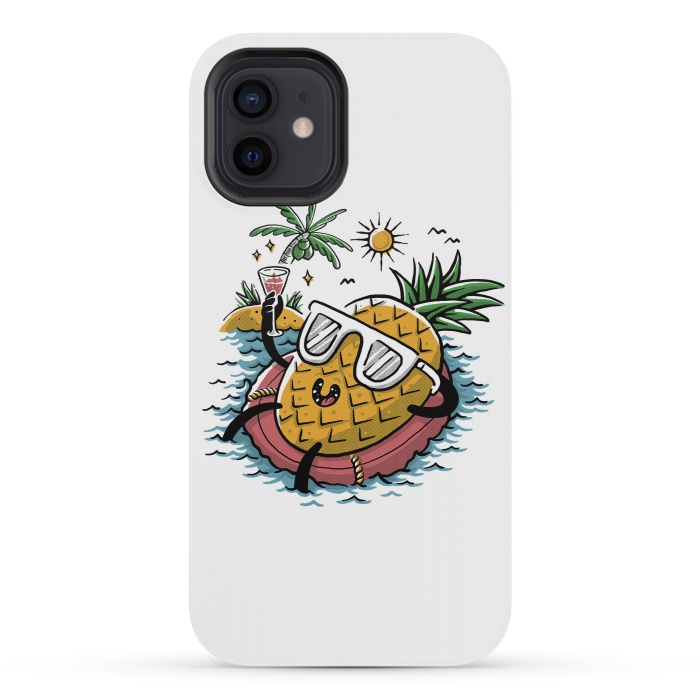 iPhone 12 mini StrongFit Pineapple Relaxing by Afif Quilimo