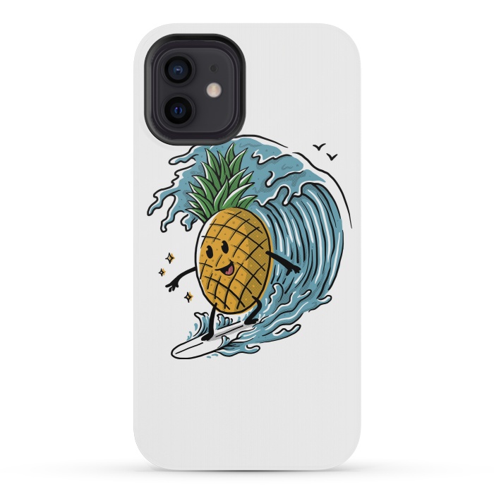 iPhone 12 mini StrongFit Pineapple Surfing by Afif Quilimo