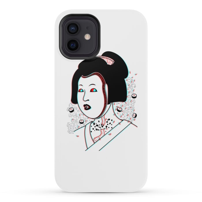 iPhone 12 StrongFit Psychedelic Geisha by Pigboom