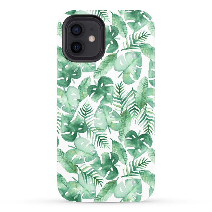 iPhone 12 StrongFit Tropical Jungle on White by Tangerine-Tane