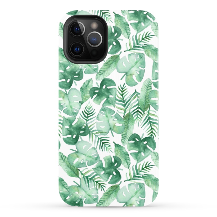 iPhone 12 Pro StrongFit Tropical Jungle on White by Tangerine-Tane