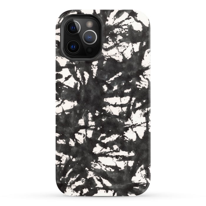 iPhone 12 Pro StrongFit Black Watercolor Stamp by Hanny Agustine