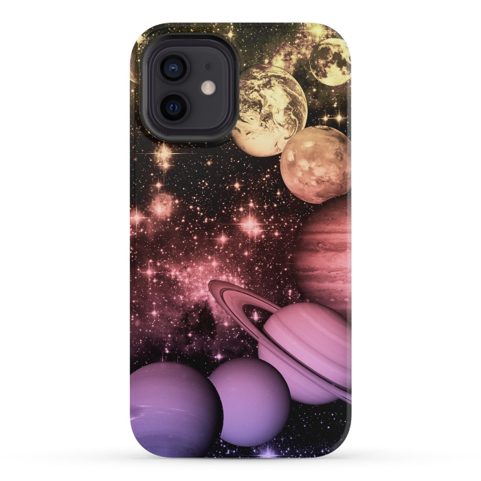 iPhone 12 mini StrongFit Pastel gradient Solar System space art by Oana 