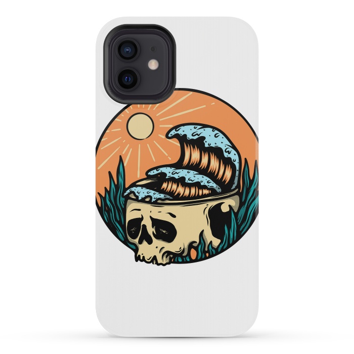 iPhone 12 mini StrongFit Skull & Wave by Afif Quilimo