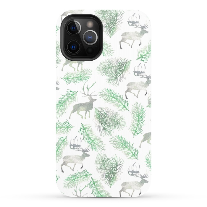 iPhone 12 Pro StrongFit Deer and pine branches by Julia Badeeva