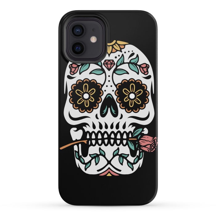 iPhone 12 mini StrongFit Mexican Skull by Afif Quilimo